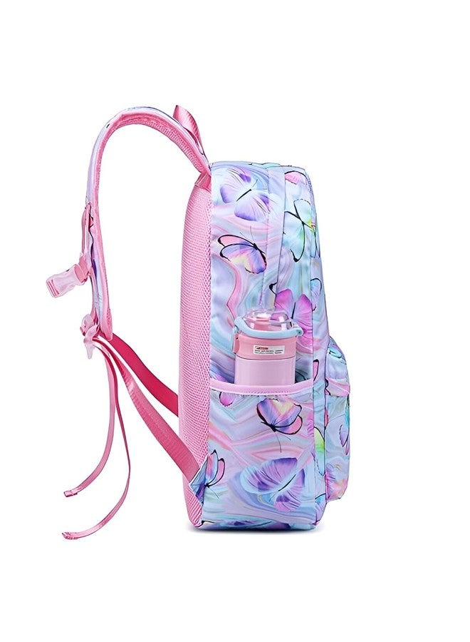 QBLYN 16-Inch Kids Backpack for Boys & Girls,Preschool Backpack for Kids Girls Small Backpack Purse Kindergarten School Book bags for Toddler Travel,Perfect for School Backpack (Blue Butterfly) - Image 5